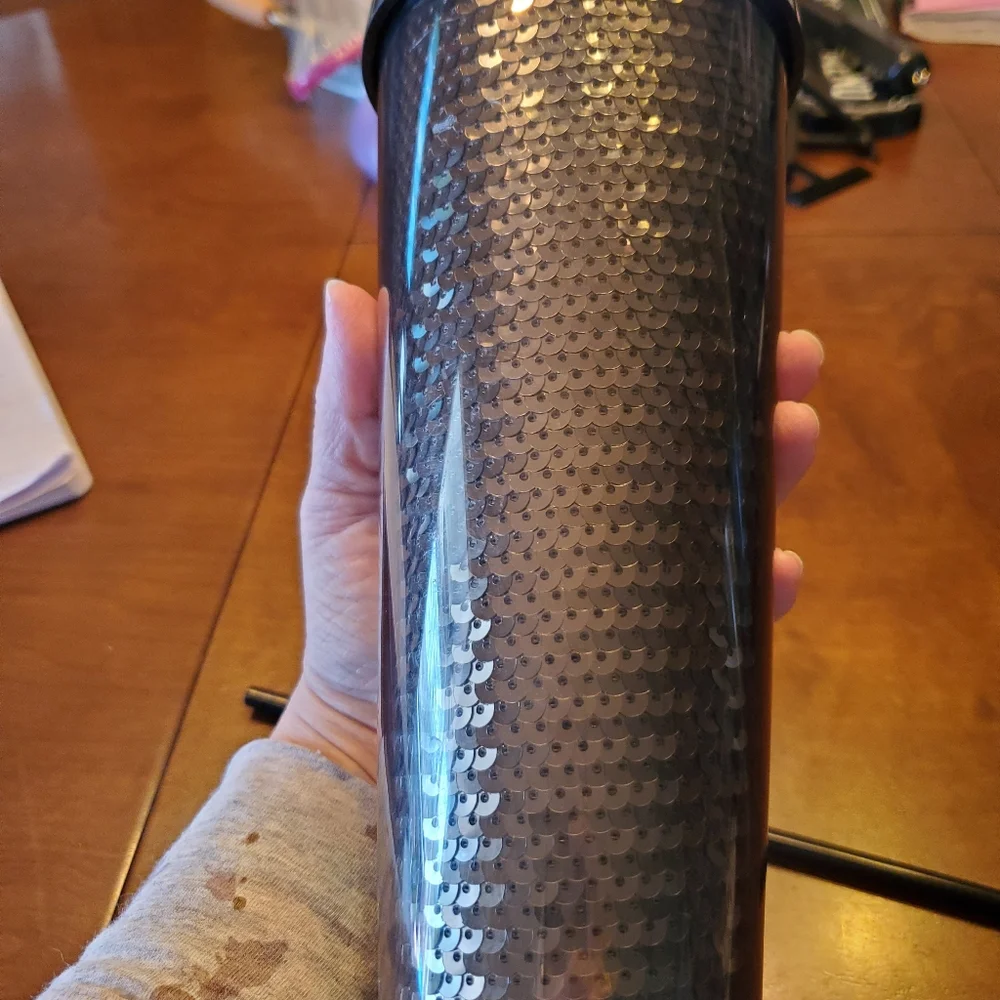 Starbucks Black Sequined 24oz Cold Cup Tumbler